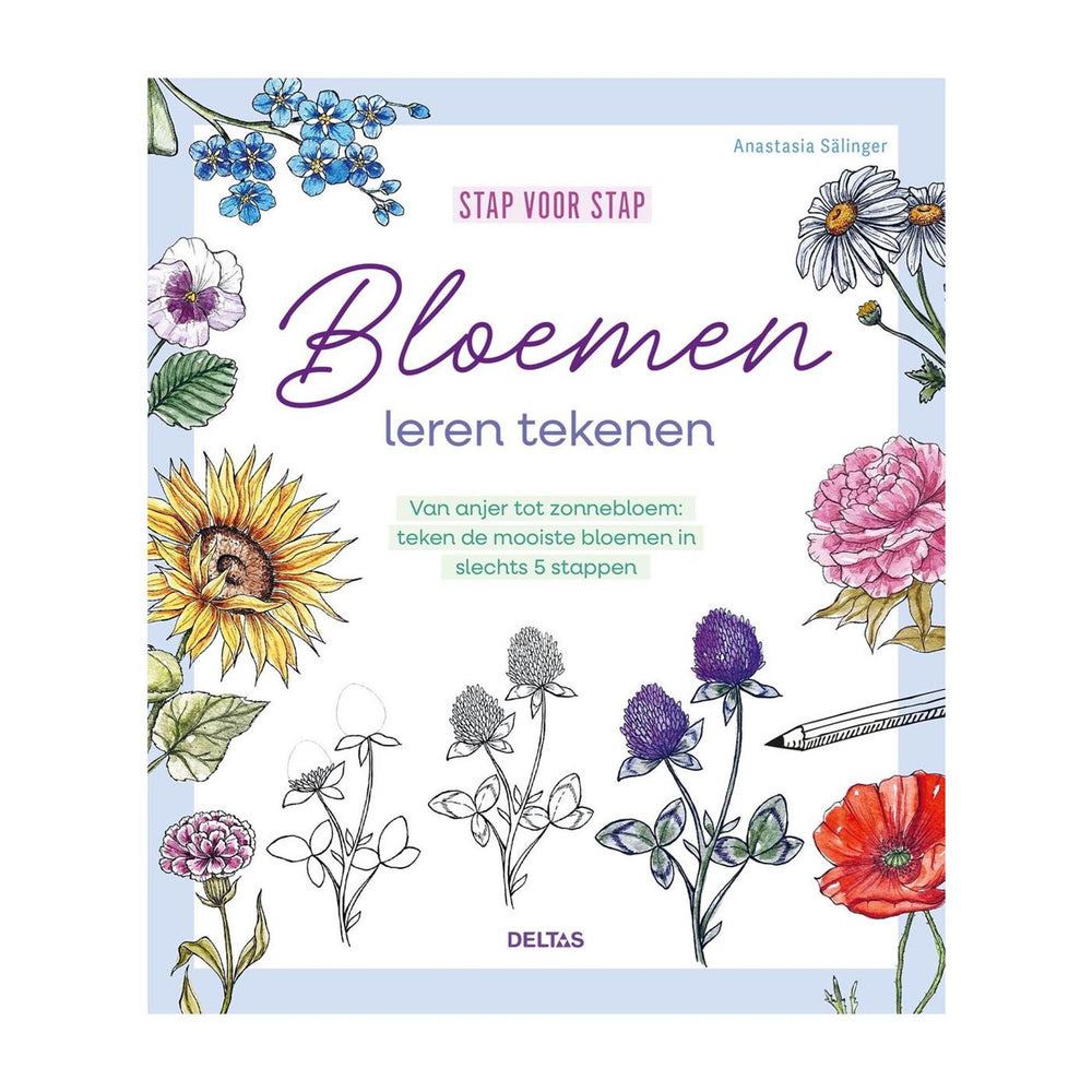 Deltas stap voor stap bloemen leren tekenen
