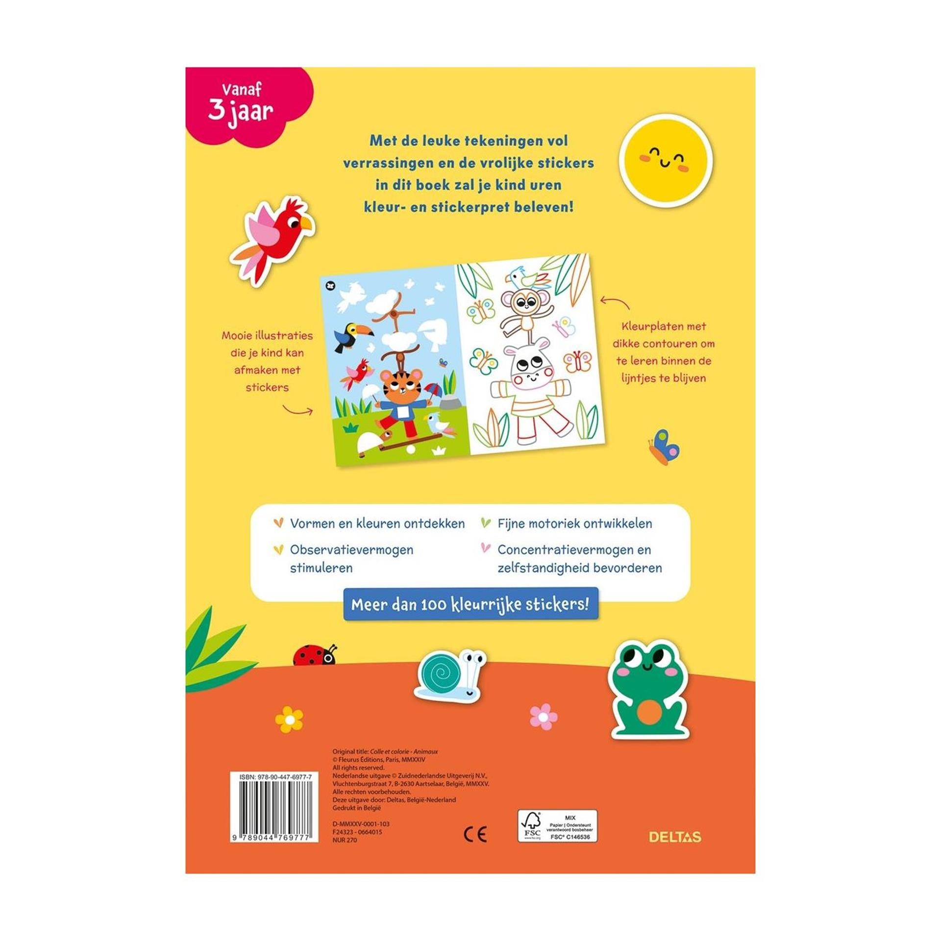 Deltas kleur- en stickerpret - vrolijke dieren