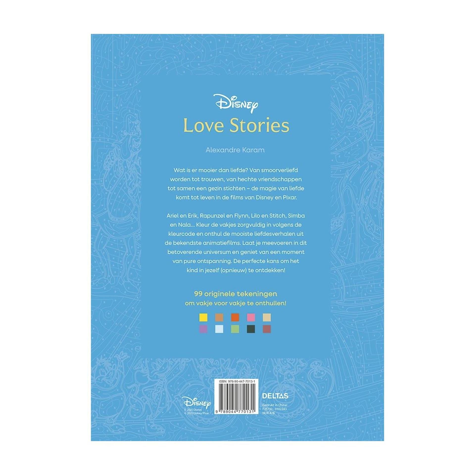 Deltas disney love stories - kleuren op nummer voor volwassenen