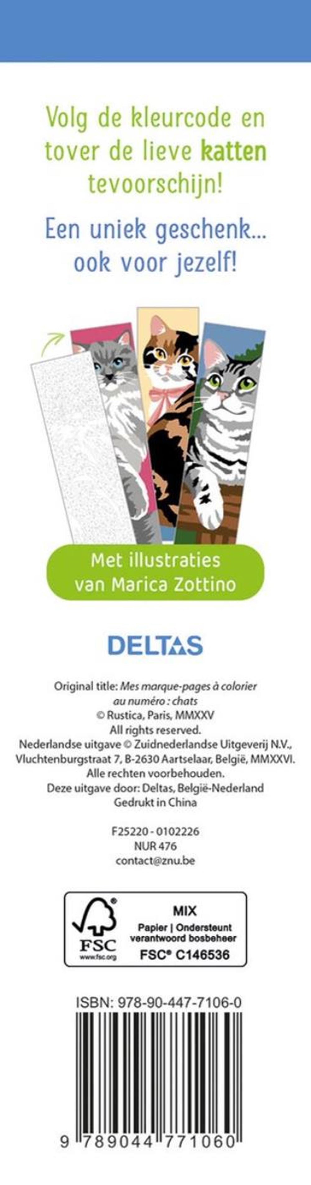Deltas de mooiste kleurboekenleggers kleuren op nummer katten