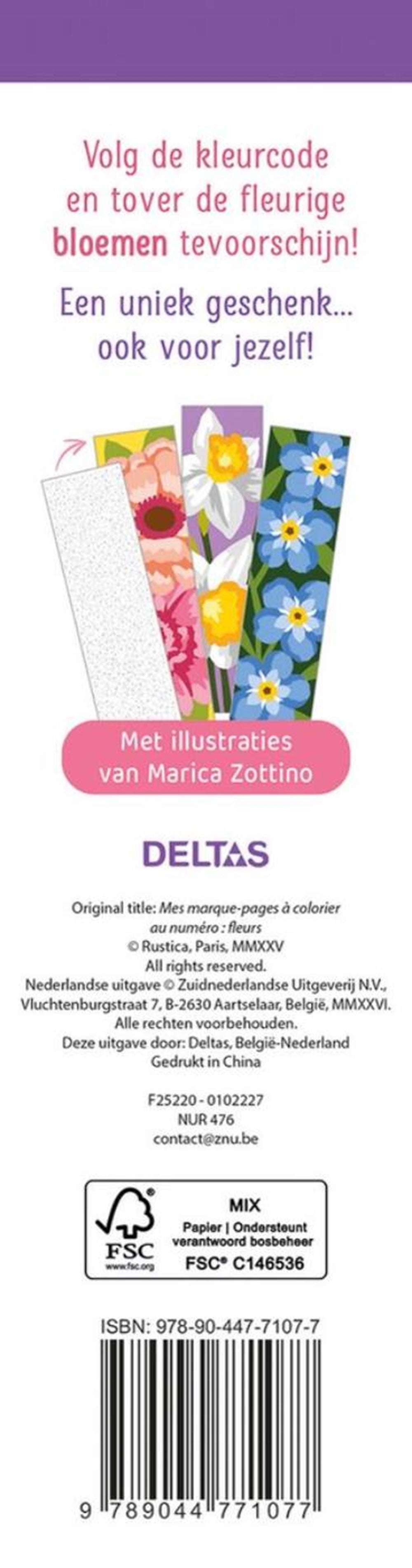 Deltas de mooiste kleurboekenleggers kleuren op nummer bloemen