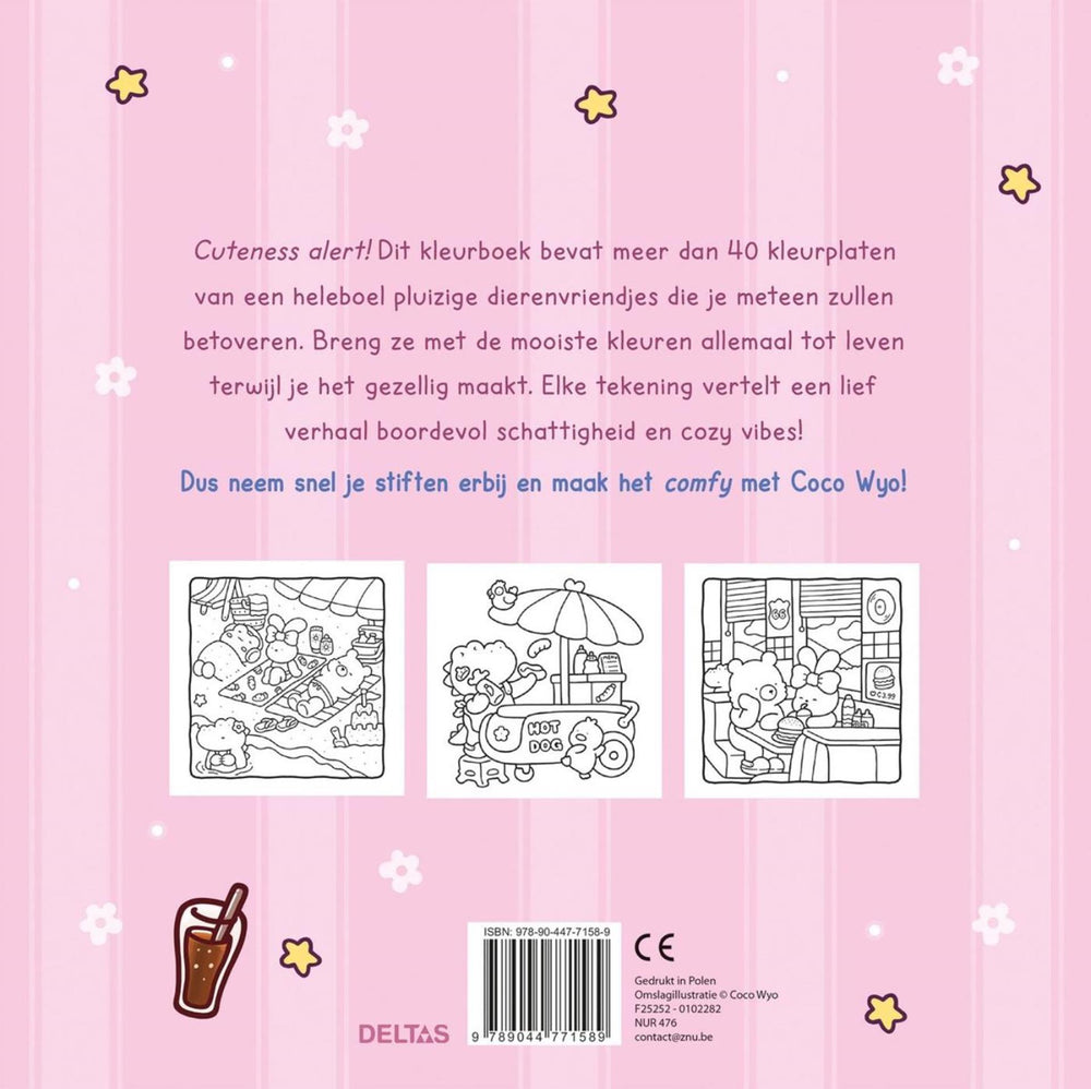 Deltas cozy friends cute comfy kleurboek coco wyo