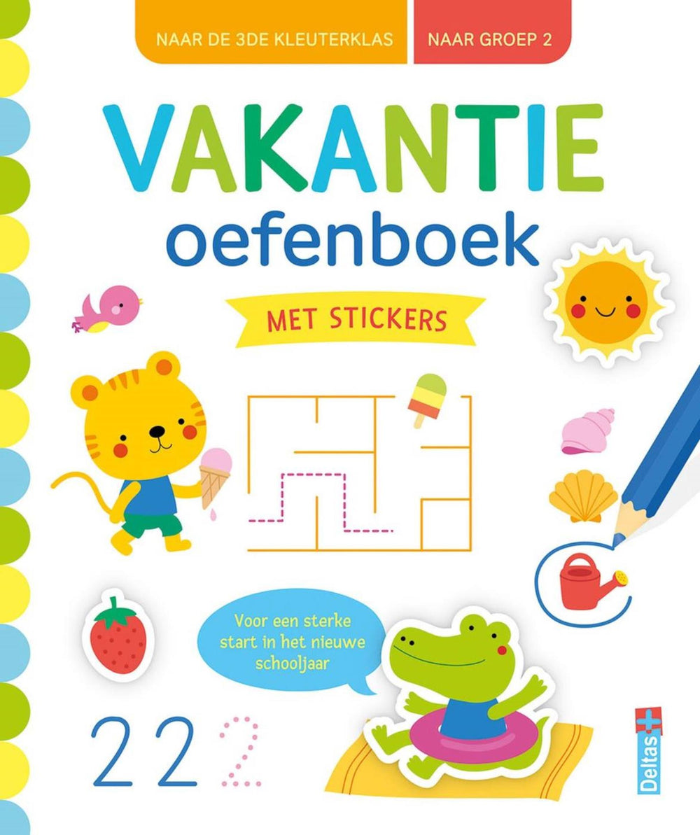 Deltas vakantie oefenboek met stickers naar groep 2