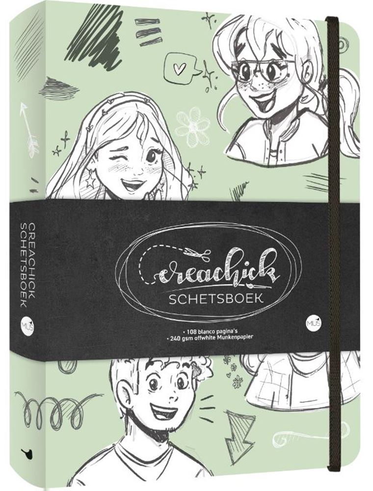 Kluitman creachick schetsboek sage green