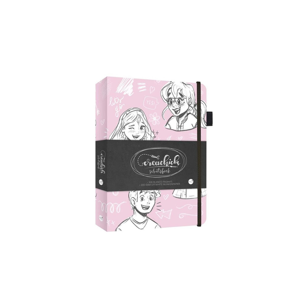 Kluitman creachick schetsboek roze 21x15cm 108 pagina's