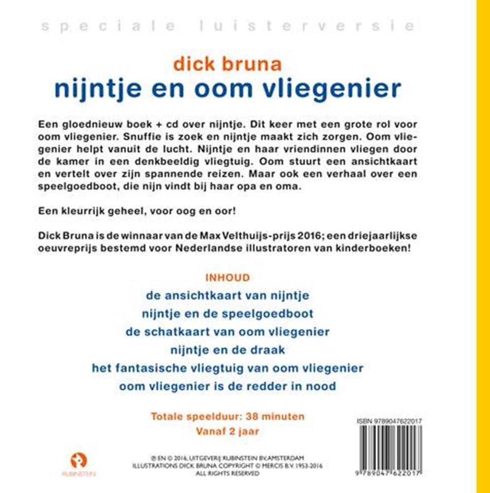 Nijntje en oom vliegenier (boek+cd). 3+