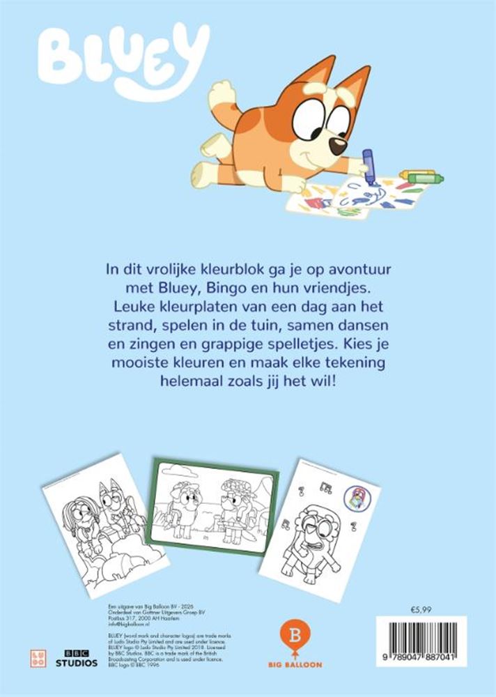 Bluey's kleurblok 3+