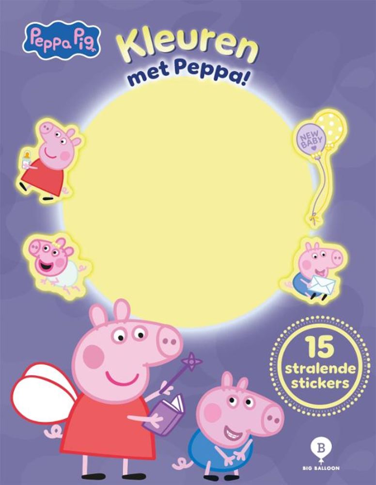 Kleuren met peppa pig glow in the dark