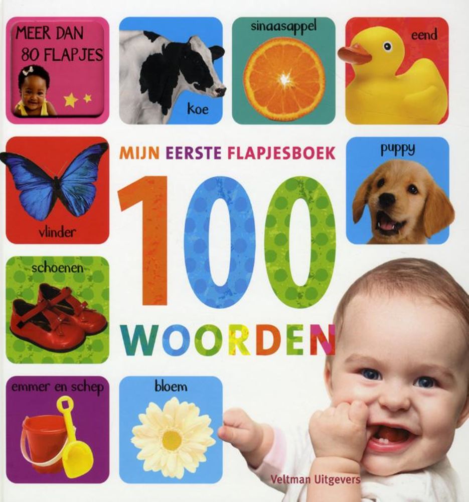 Mijn eerste flapjesboek 100 woorden. 1+