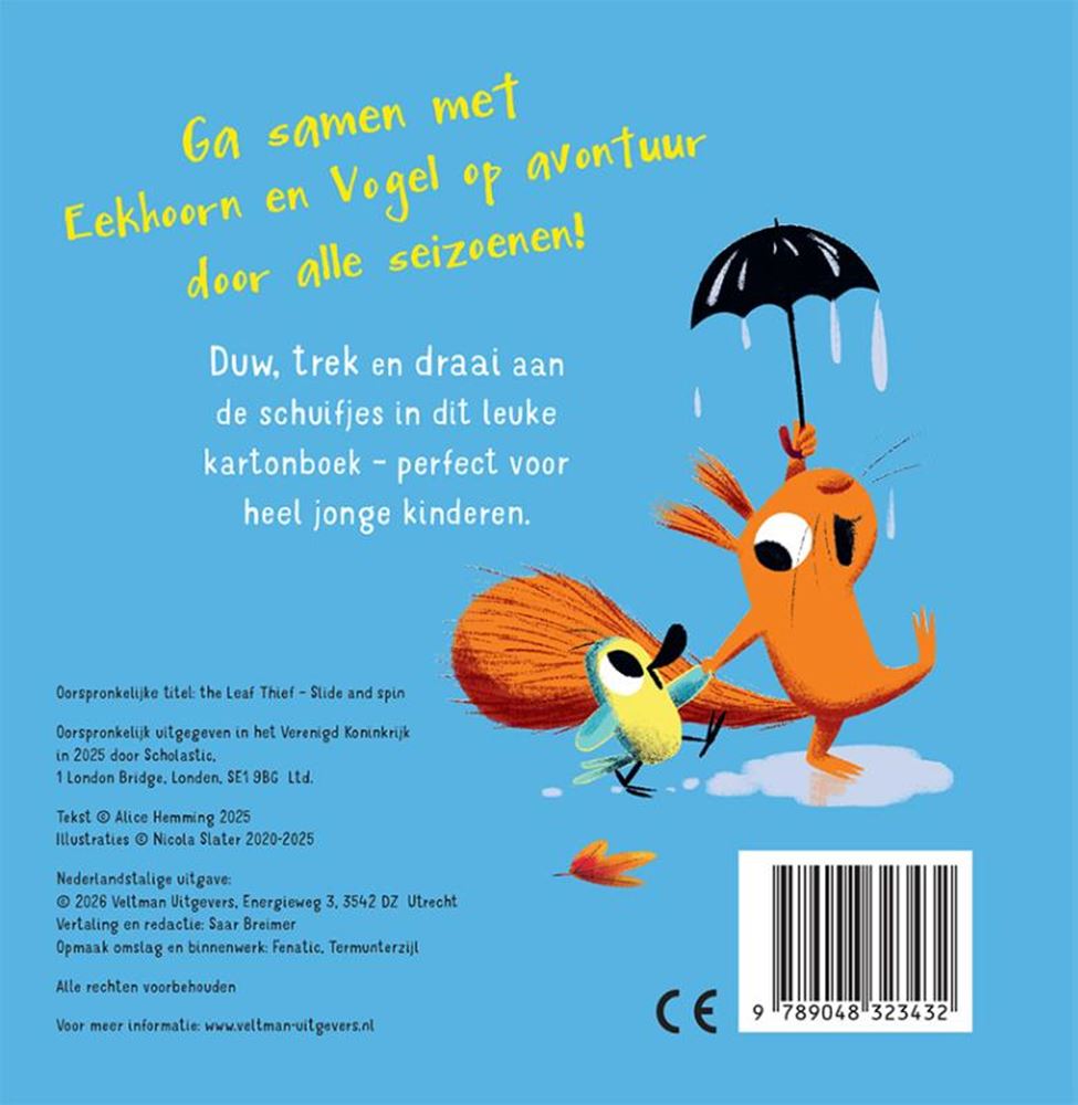 Kartoeekhoorn en vogel - schuif draai