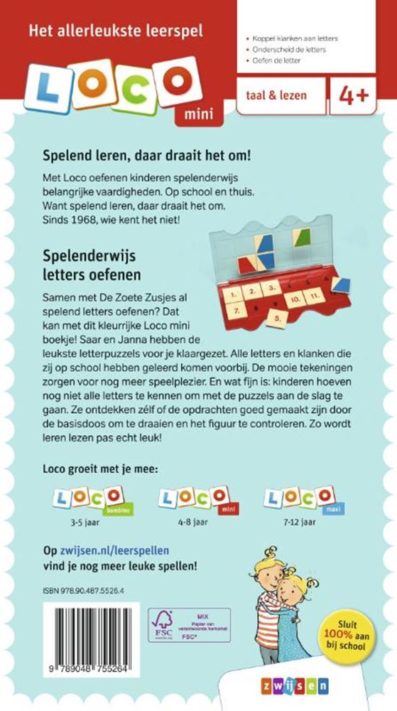 Centraal boekhuis loco mini de zoete zusjes spelen met let