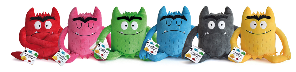 Knuffel kleurenmonster blauw (verdrietig