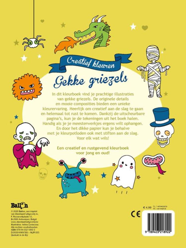 Ballon kleurboek gekke griezels