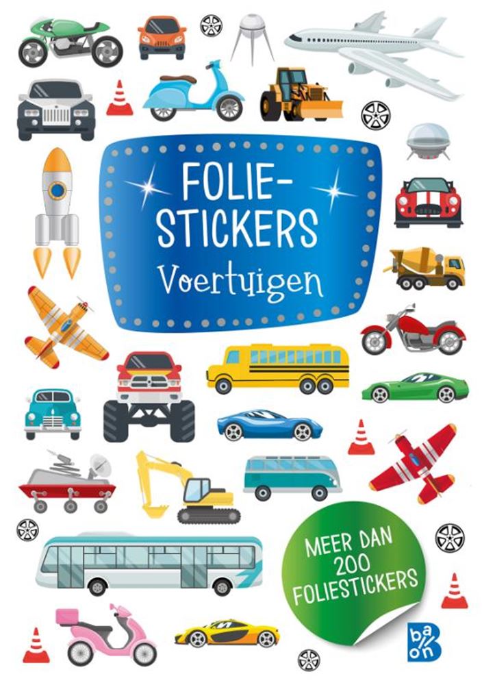 Standaard uitgeverij glitterstickers, voertuigen. 3+