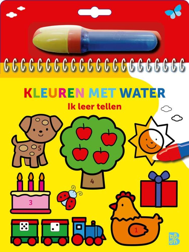Standaard uitgeverij kleuren met water: ik leer tellen 3+