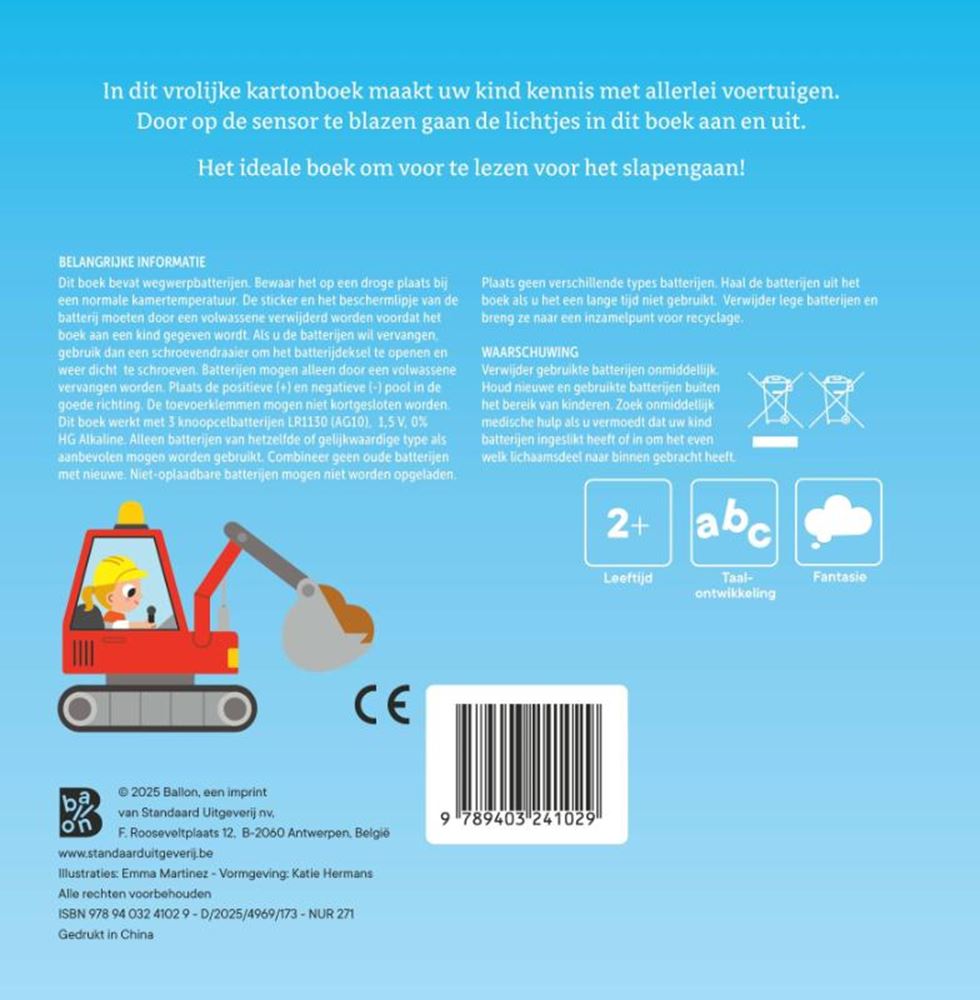 Standaard uitgeverij mijn lichtjesboek: voertuigen 2+