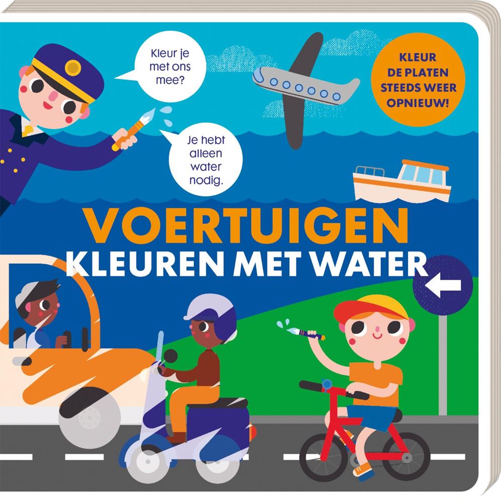 Kleuren met water - voertuigen 3+