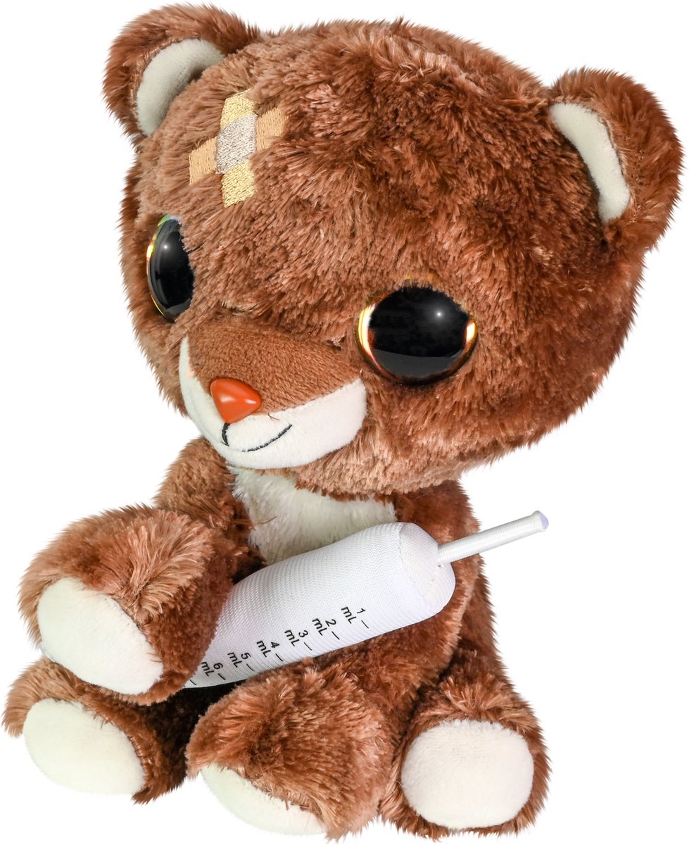 Lumo Stars Knuffel Get Well - Bruine Bier met Spuit, 15cm