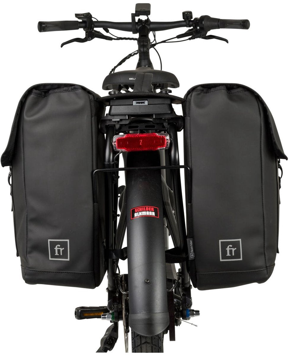 Fastrider jaxx ii dubbele fietstas trend mik - zwart - 28l