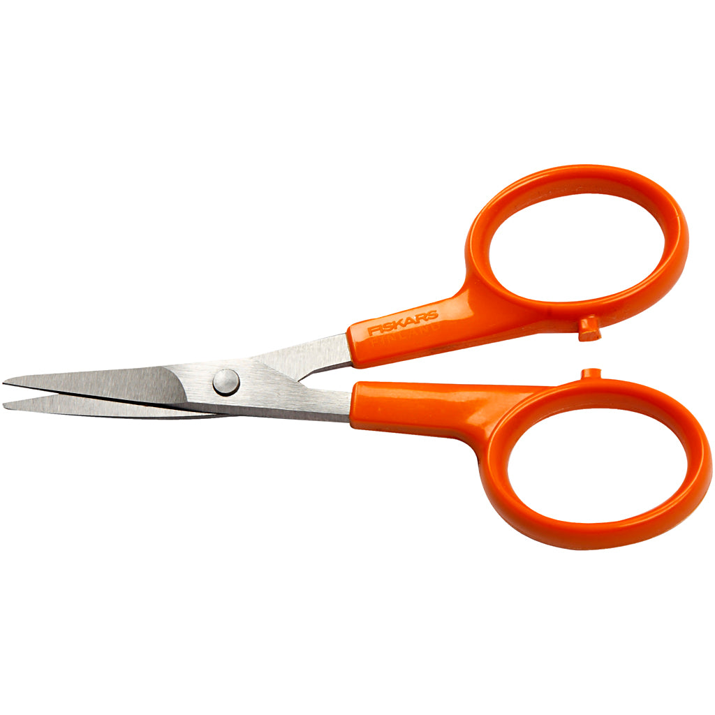 Fiskars klassieke precisie schaar, l: 10 cm, kurvet spids, 1 stuk