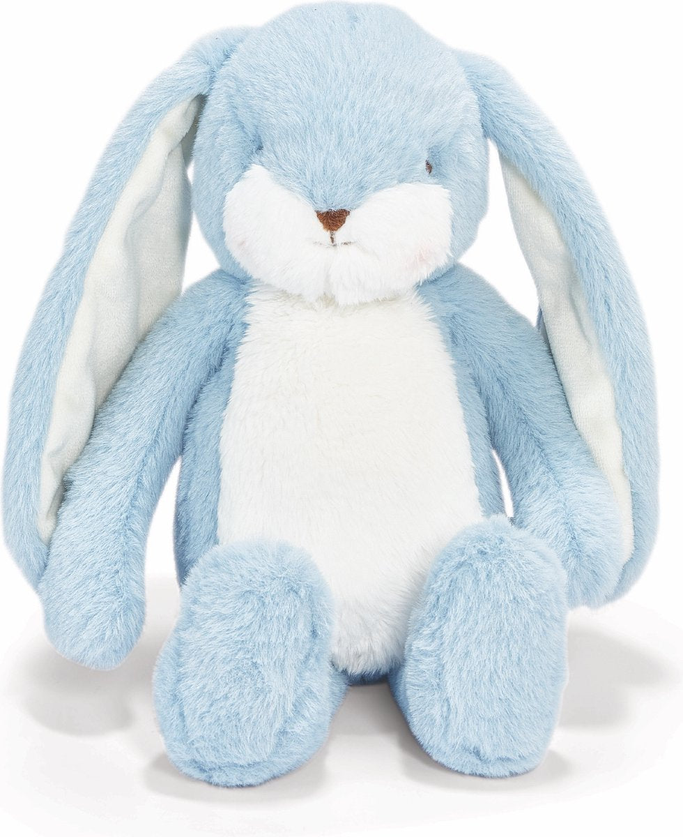 Bunnies by the bay floppy nibble konijn - knuffeldier - knuffel voor kinderen - geborduurde details - 34 cm - blauw