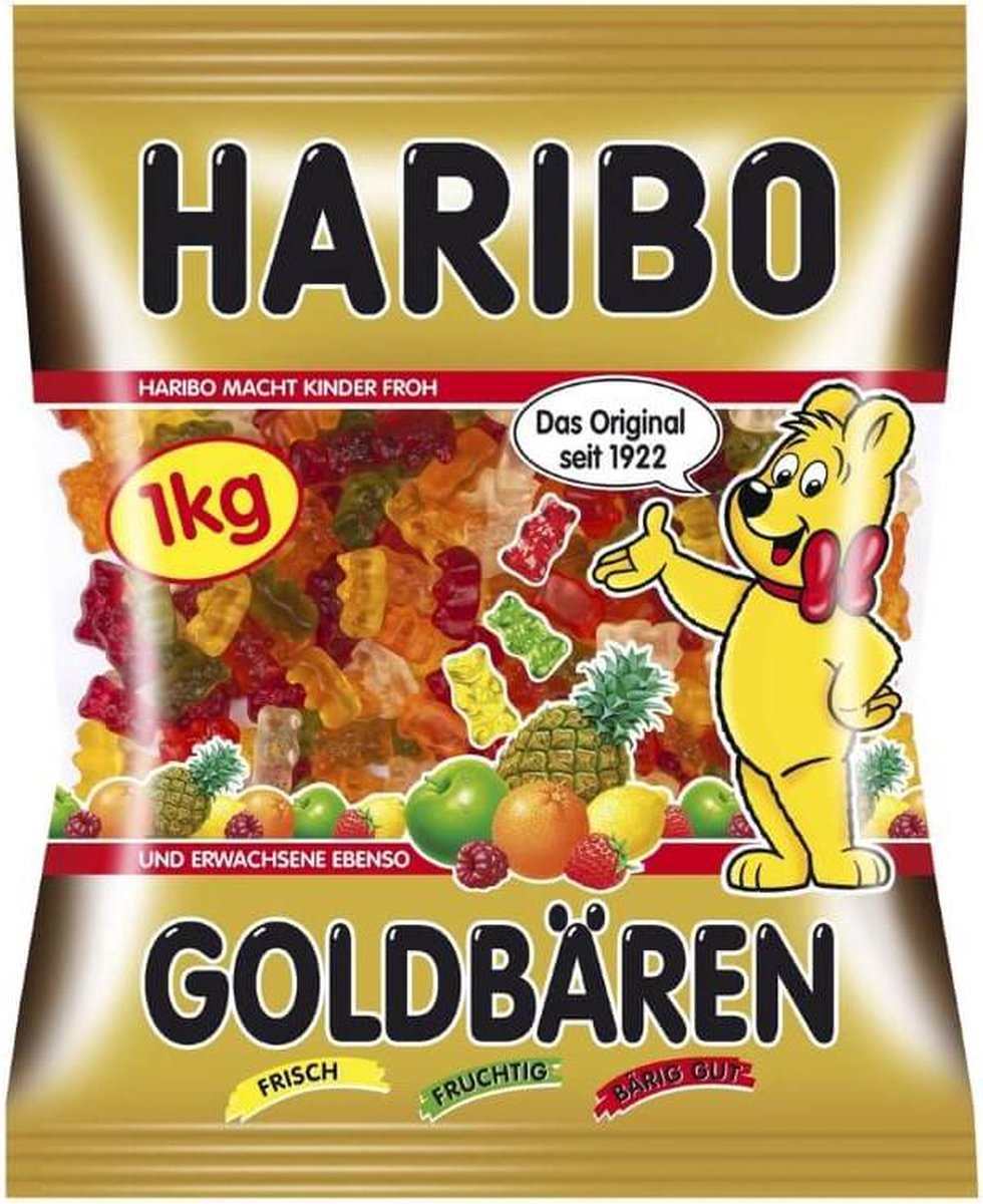 Haribo goudberen - snoep in fruitsmaken - 1kg zak