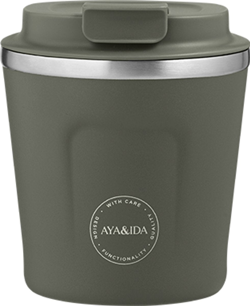 Aya ida aya ida - cup2go - koffiebeker - coffee to go - reisbeker - meenemen - 240ml - tropical green nieuw