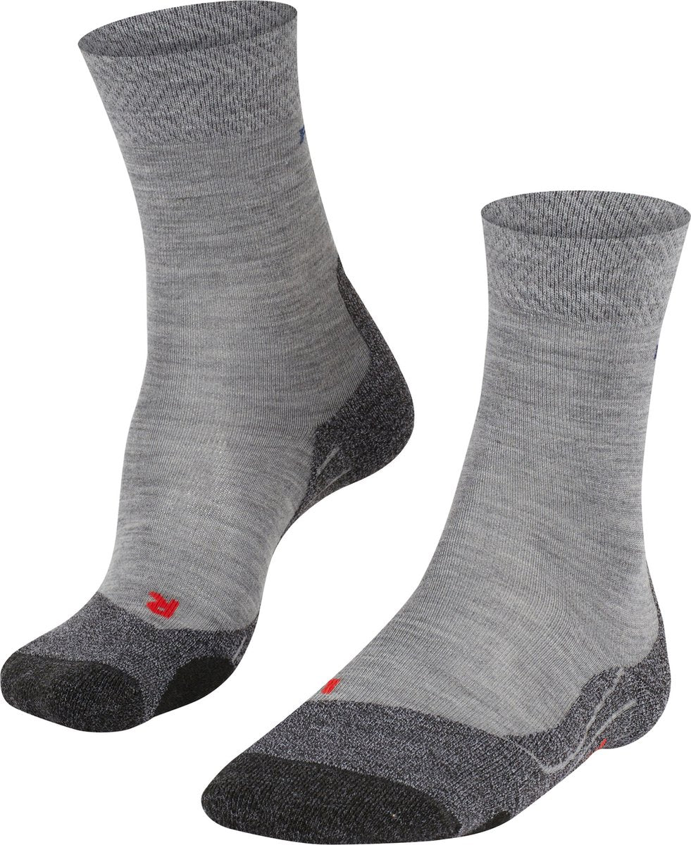 Falke tk2 melange anti-blaar dik wol functioneel materiaal wandelsokken heren grijs - maat 44-45