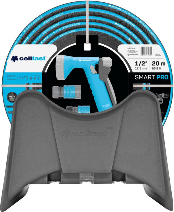 Cellfast smart pro ats - slang met houder 1 2 20m - 4-lagige slang 1 2 , pistoolspuit, 2 x snelkoppeling, universele aansluiting met binnendraad