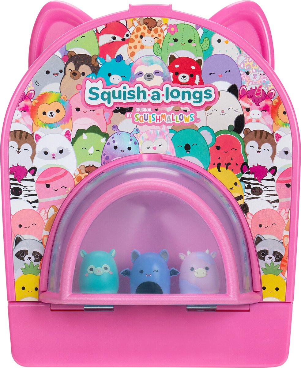 Jazwares squishmallows - squish-a-longs onderweg speelset feest