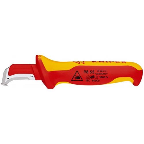 Knipex ontmantelingsmes 9855sb (rood geel, 180 mm)