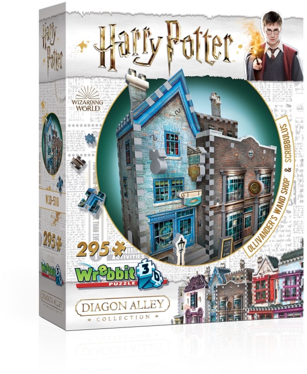 Wrebbit ollivander’s wand shop and scribbulus writing implements - 3d puzzel - harry potter - 295 stukjes