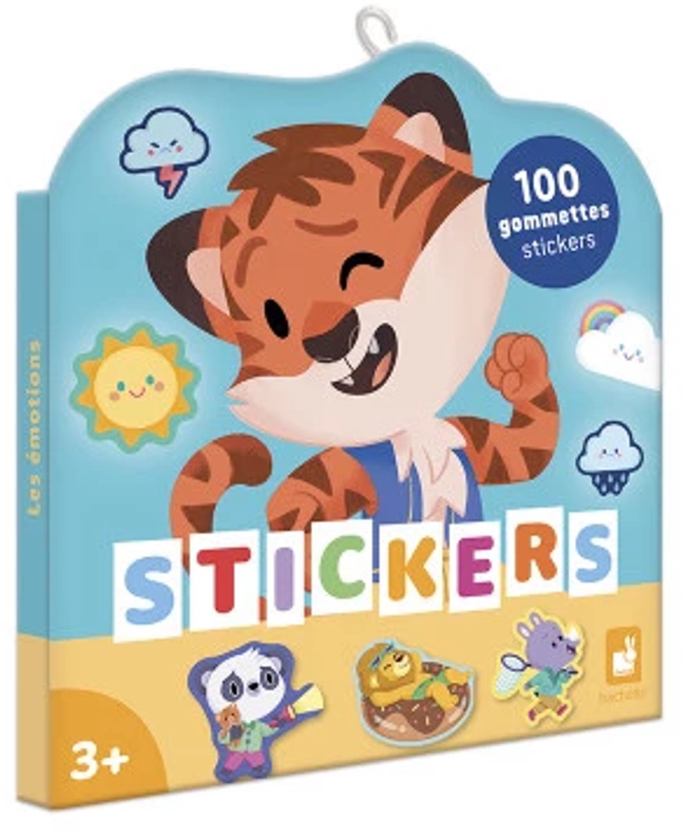 Janod - stickerboek - dieren emoties - 100 stickers
