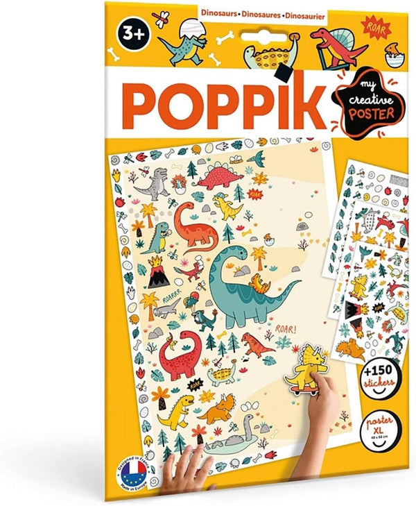 Carletto poppik creatieve stickerposters - dinosaurussen - meer dan 150 stickers