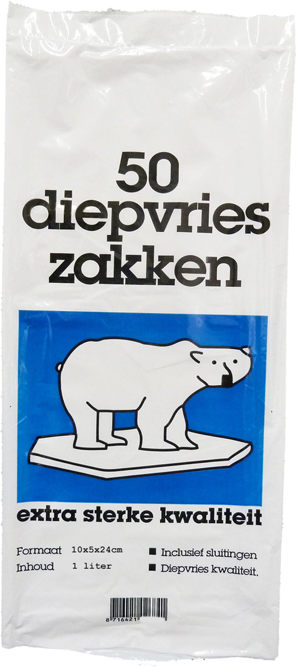 Ijsbeer diepvrieszakken 1,0l 9x3x24 cm zak a 50 st