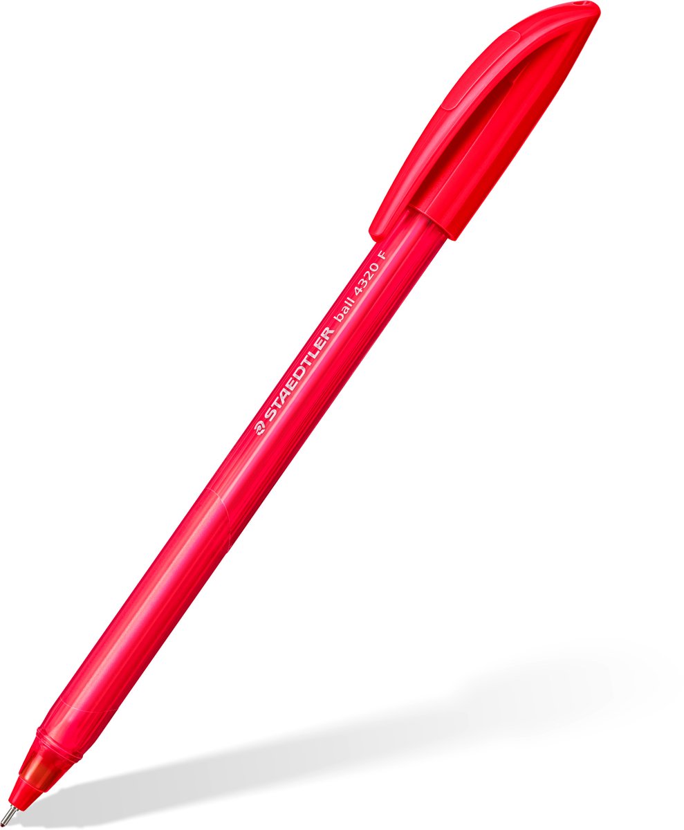 Staedtler ball 4320 - driekantige balpen - rood - fijn - doos met 10 stuks
