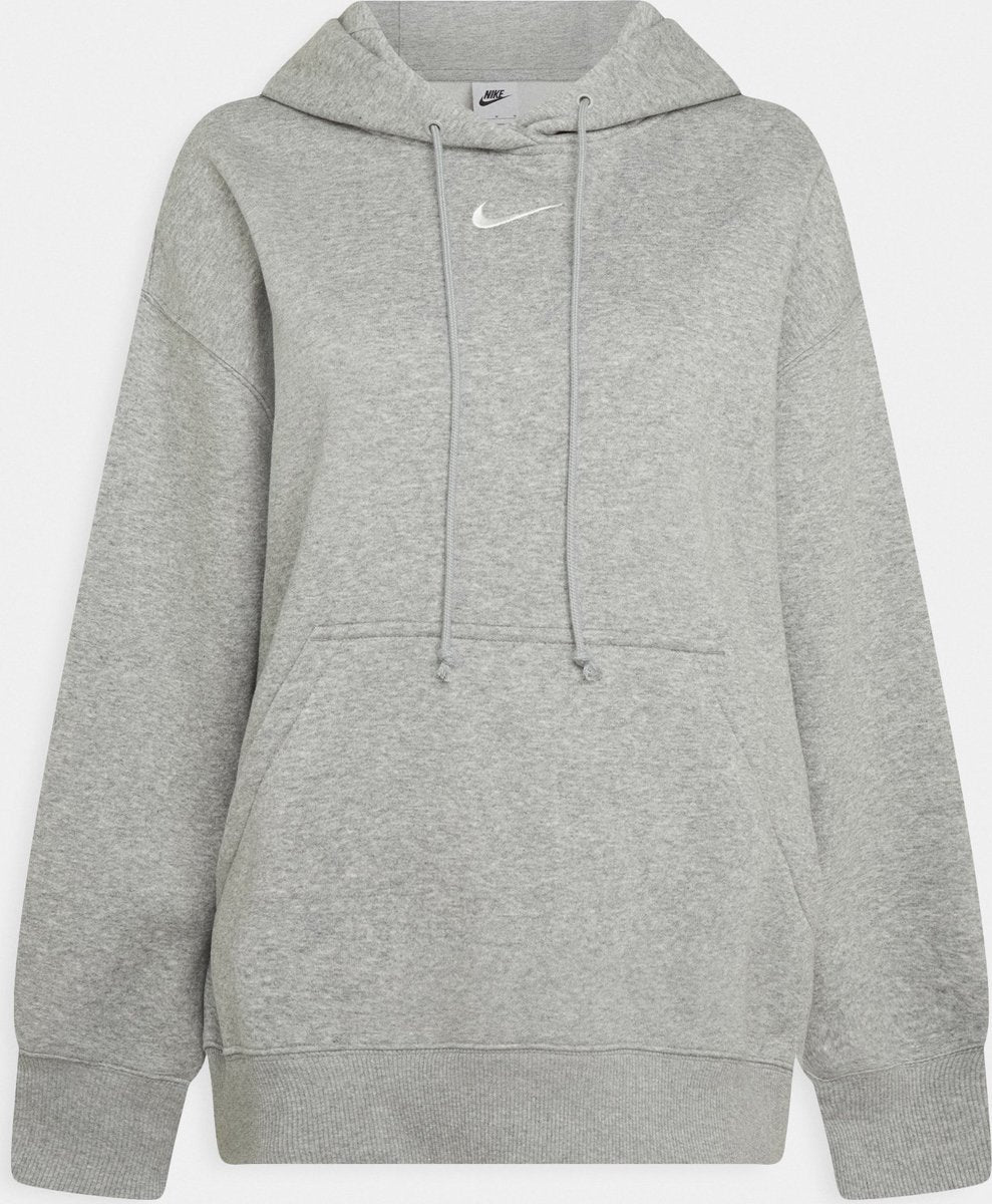 Nike w nsw phnx flc os po hoodie dames sporttrui - grijs - maat xl