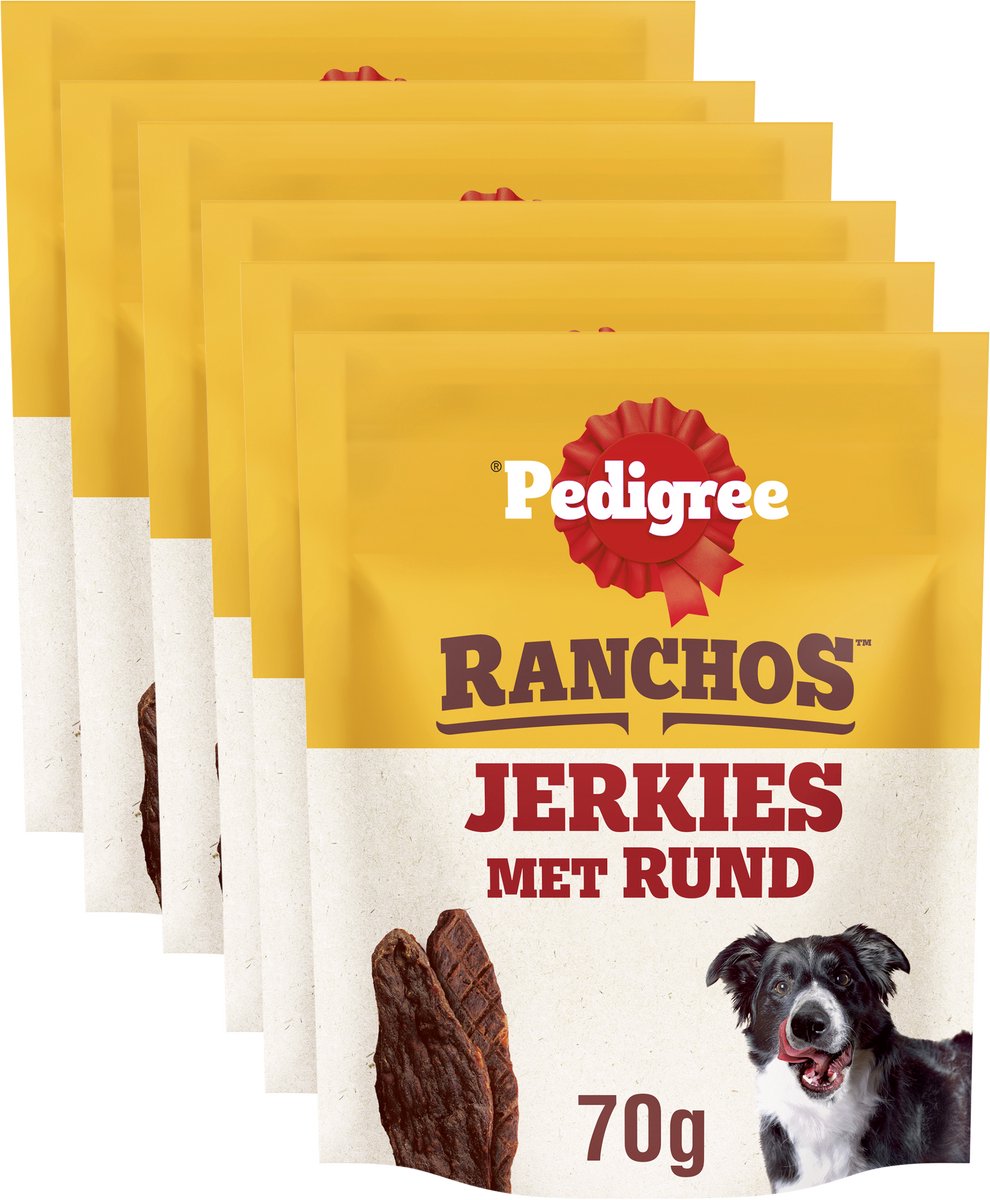 Pedigree hondensnacks - ranchos jerkies - rund - 7x70g