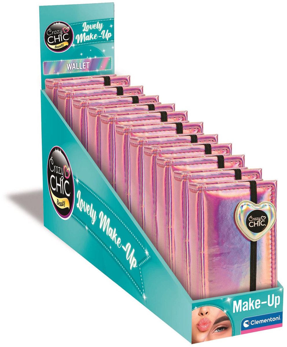 Clementoni gekke chique portemonnee roze met make-up