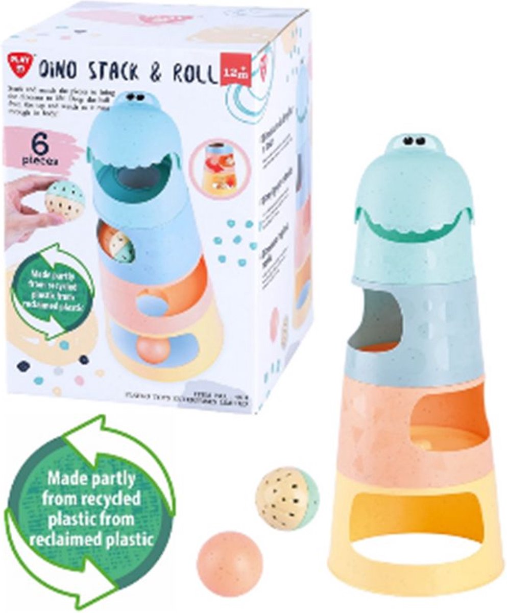 Speel dino stapeltoren met ballen, 6dlg.