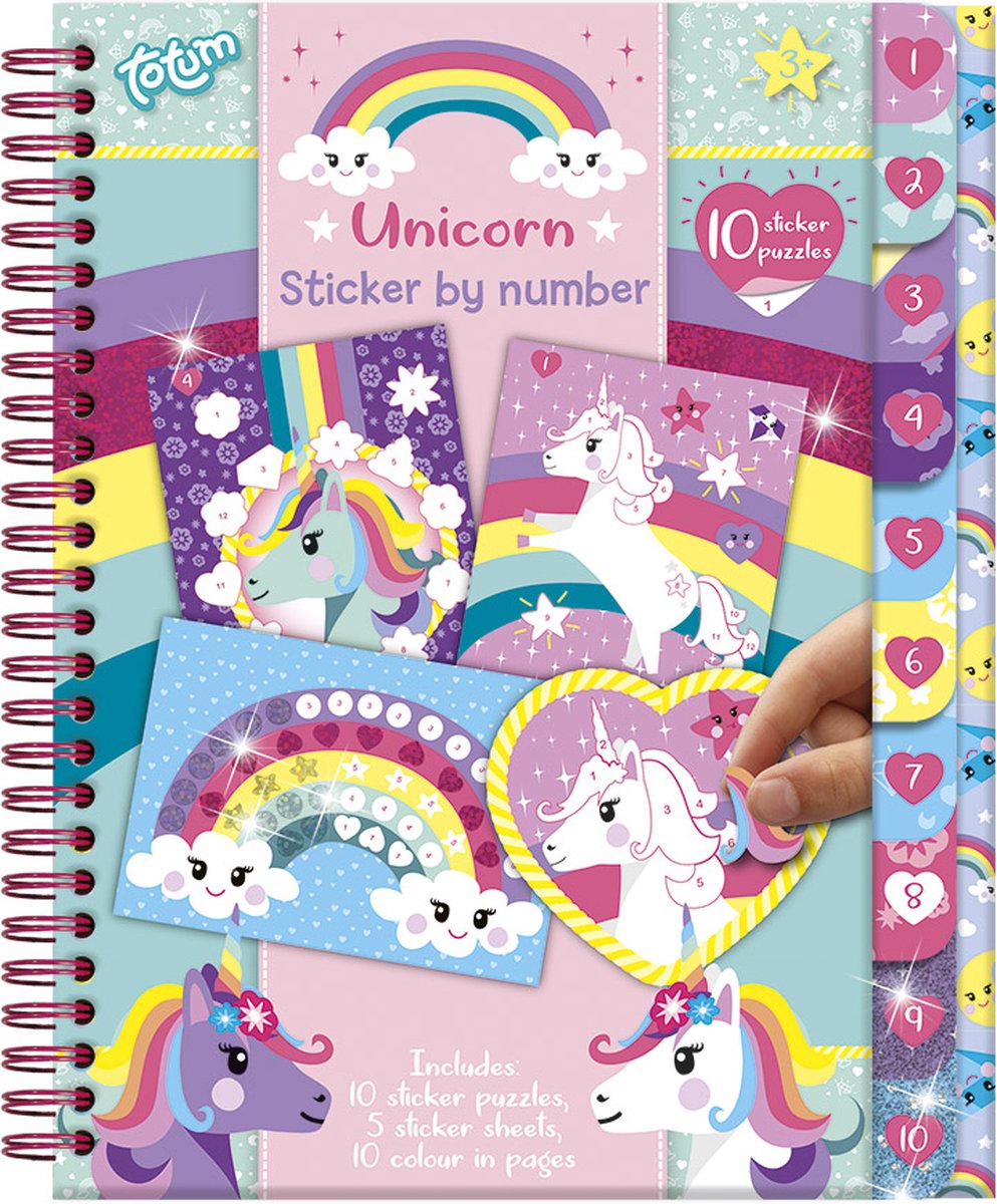 Totum Stickerboek Stickers op nummer Eenhoorn