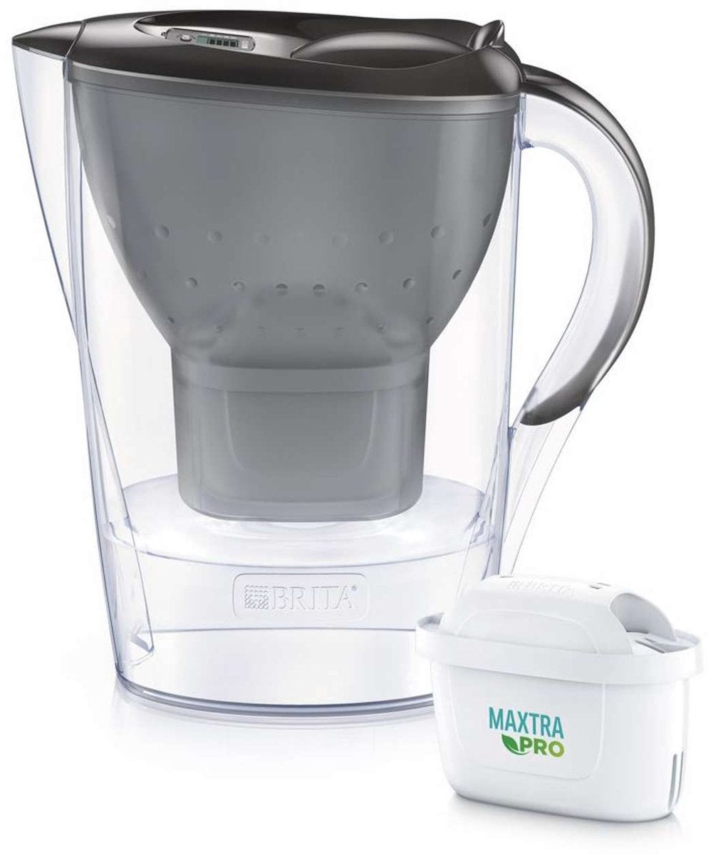 Brita kannen - filtrerende waterkoker marella cool memo, inhoud 2,4 l, filter maxtra pro, grafiet 1052794