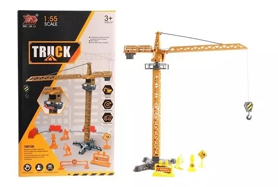Jonotoys vrachtwagen mini torenkraan schaal 1 55 circa 42cm hoog