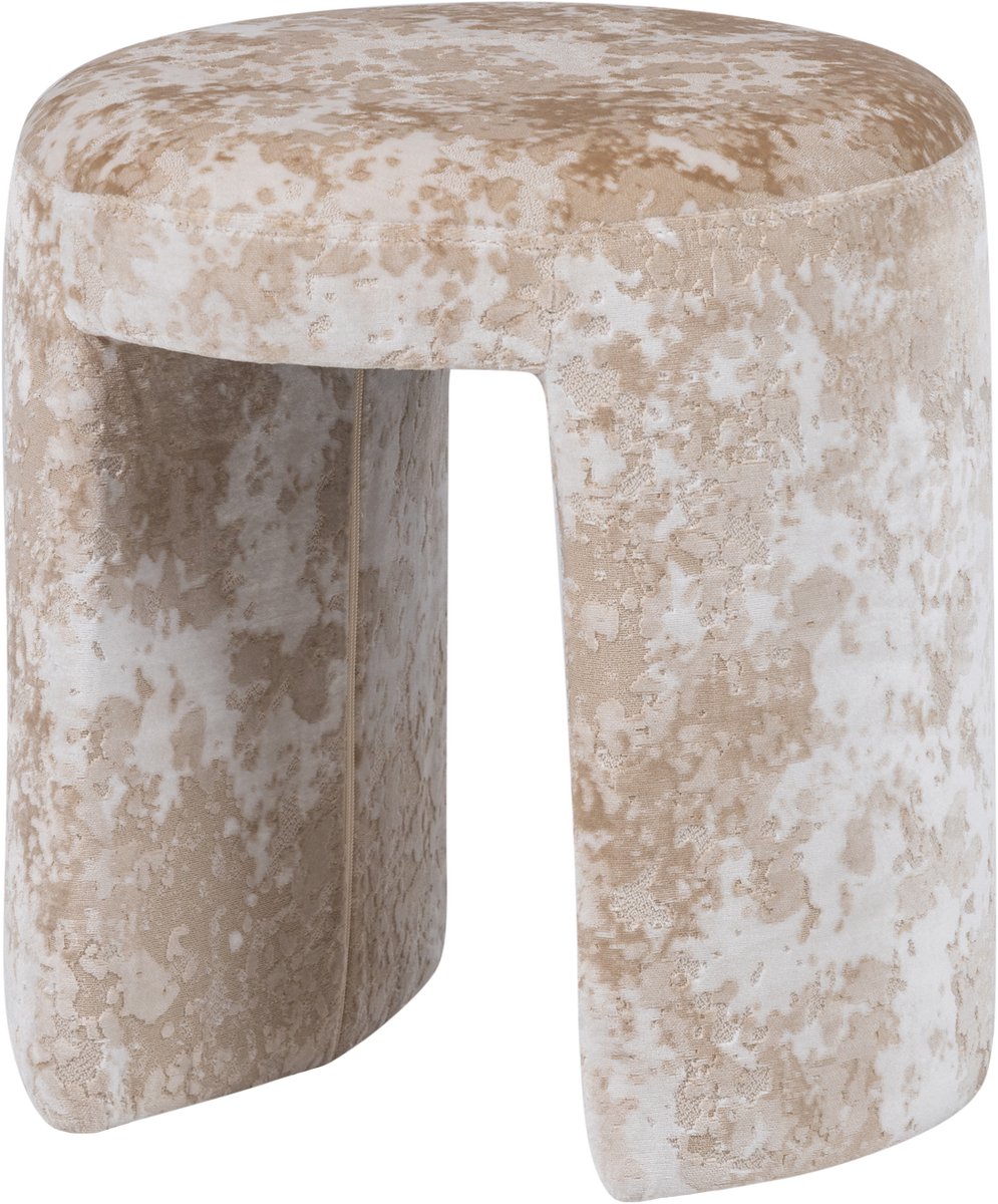Woood charlie kruk gestoffeerd - geweven stof - beige - 47x45x45