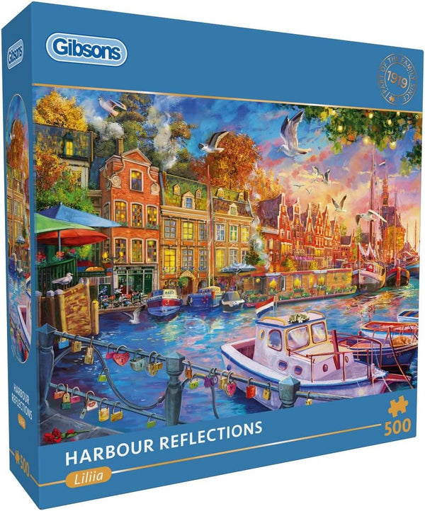 Gibsons - haven reflecties ( harbour reflections ) - ai - 500 stukjes - 48×34cm - legpuzzel voor volwassenen