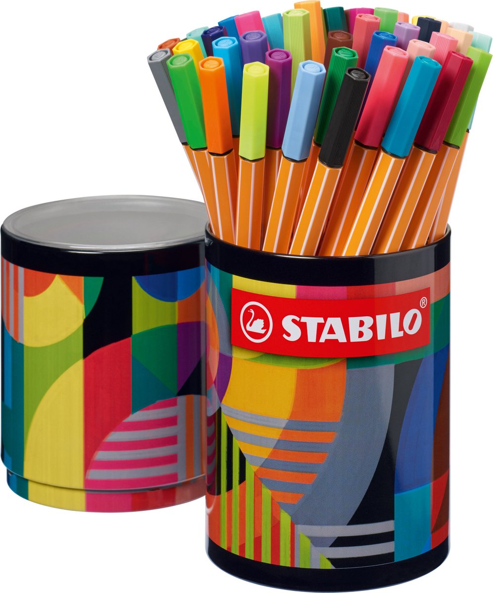 Stabilo point 88 arty fineliners in metalen rond etui - 45dlg.