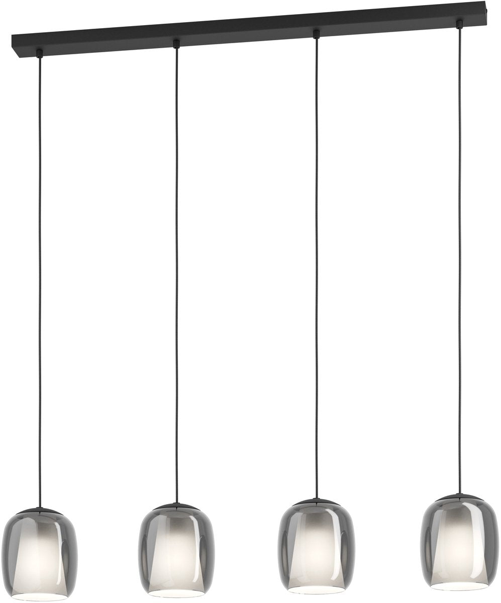 Eglo ciampino hanglamp - e27 - 97,5 cm - zwart|grijs - glas