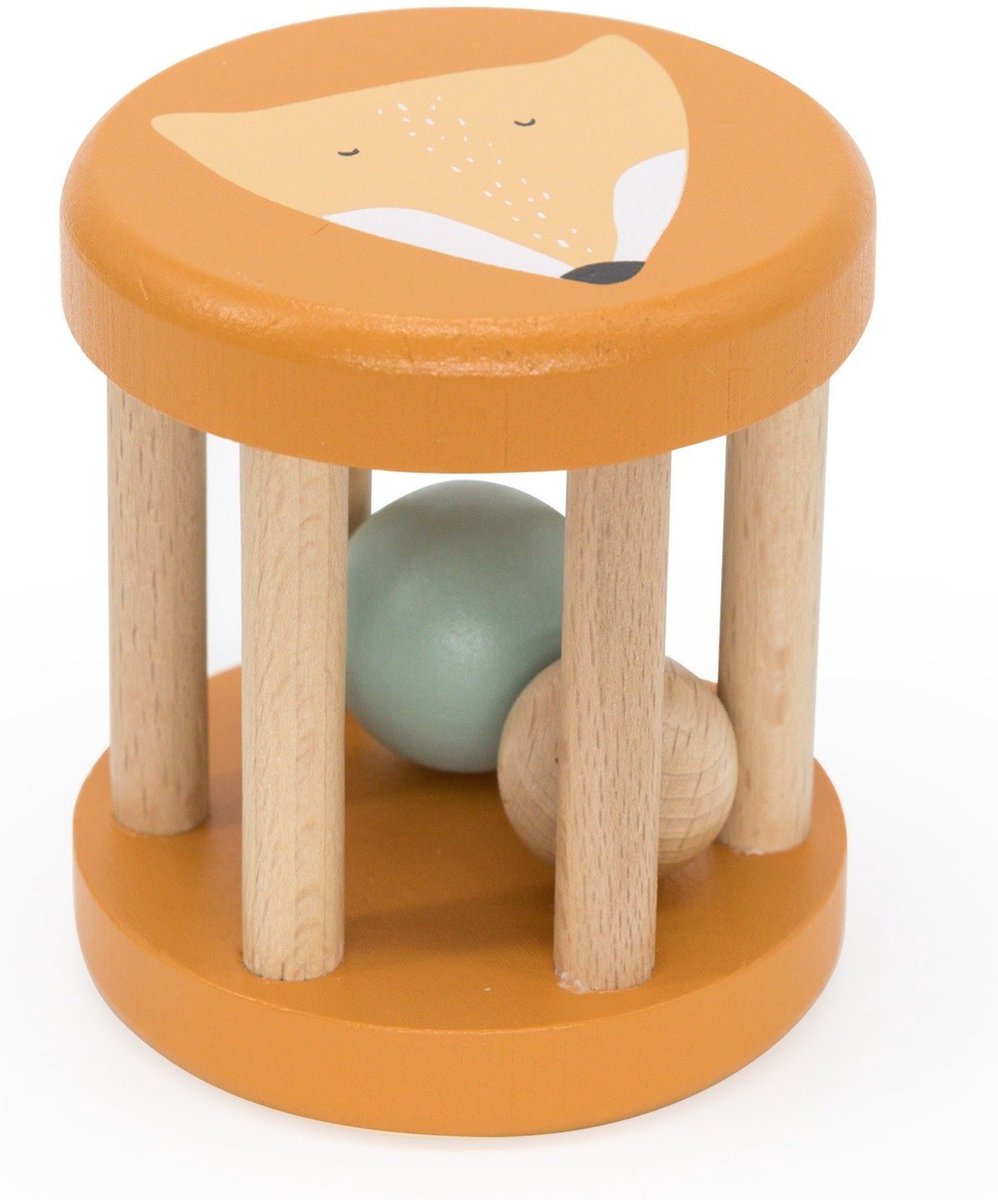 Trixie houten siliconen rammelaar - dhr. vos