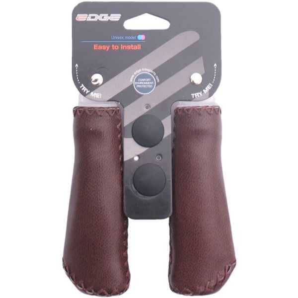 De Edge Lederen Handgreep - Ergonomisch Lederen Handvatset - 135mm - Donkerbruin