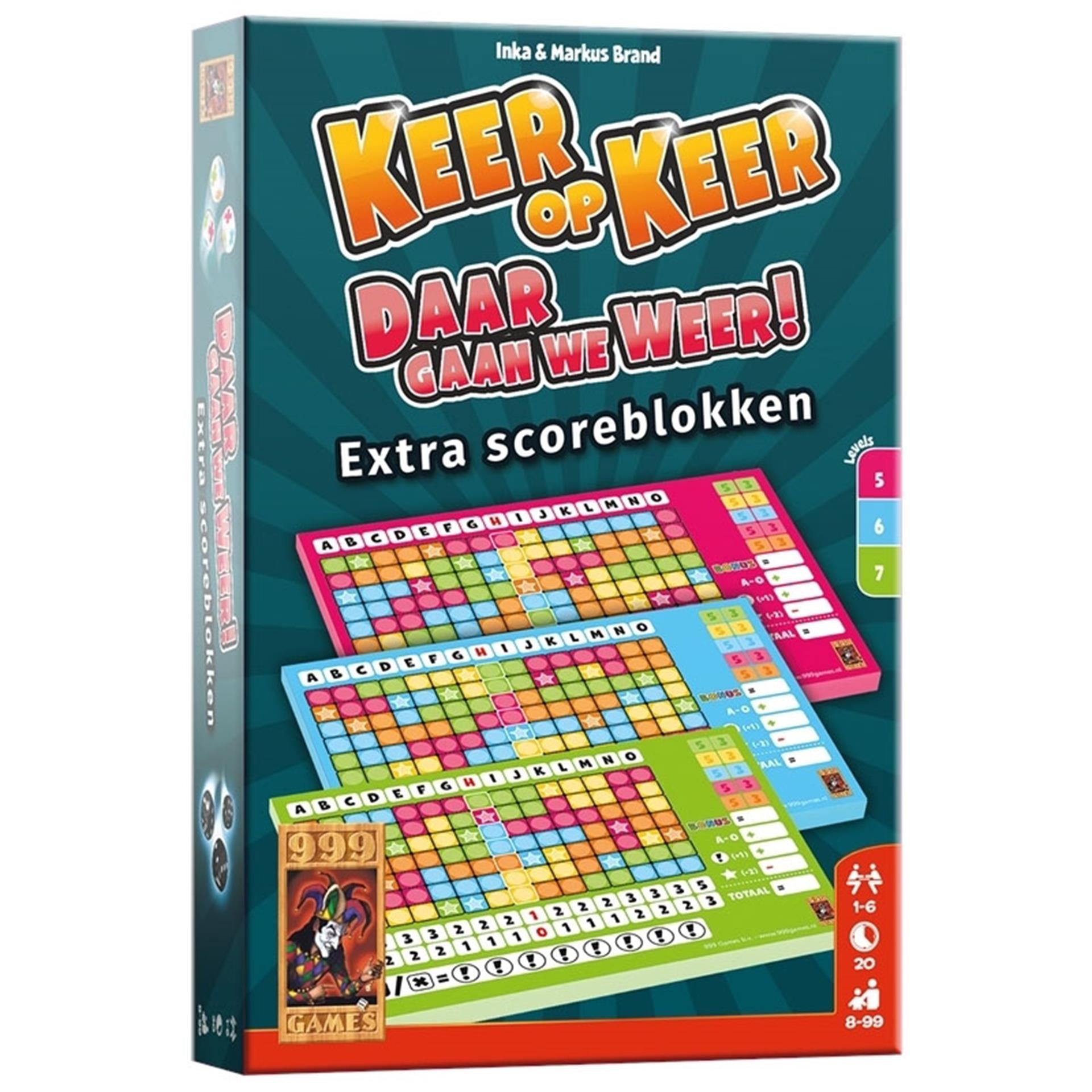 999Games Scoreblokken Keer op Keer niveau 5 6 7 papier 3 stuks